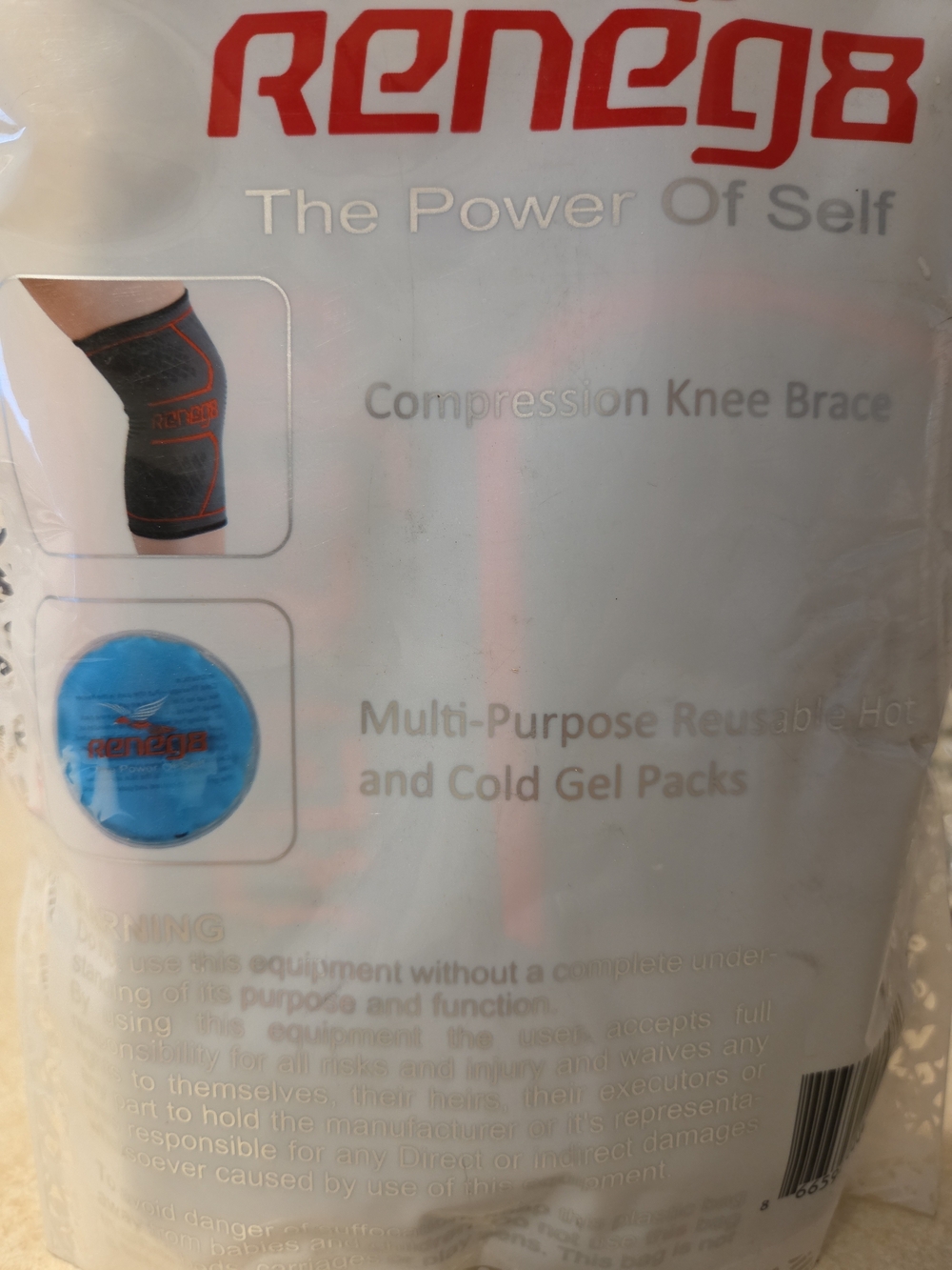 Compression Knee Brace & 3 Hot and Cold Gel Packs